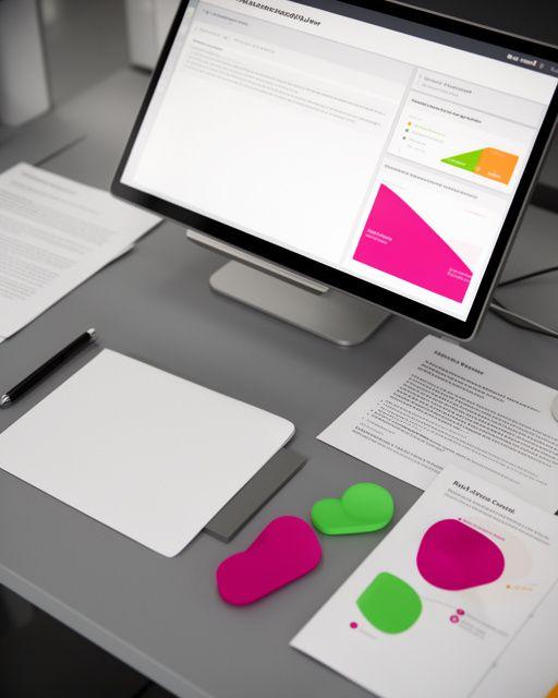 AI fairness dashboard on a desk beside printed audit notes and colour-coded risk markers in an office